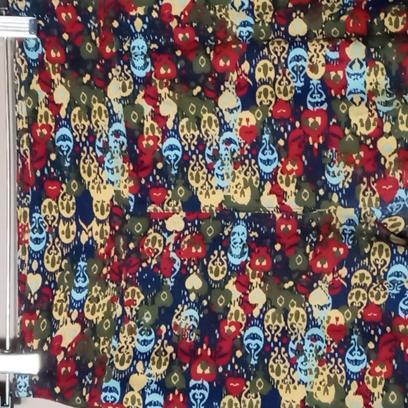 LuLaRoe Dark Blue w Bright Color Patterned Leggings One Size - Picture 3 of 5